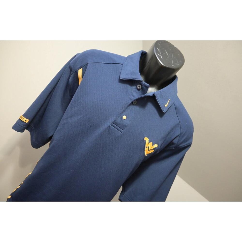 Nike Golf Polo Dri Fit West Virginia Dark Blue Athletic Shirt Mens Sz Large - Picture 4 of 7